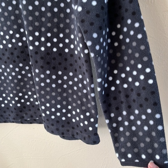 Old Navy polar fleece pullover quarter zip gray polkadot size large - Picture 4 of 13